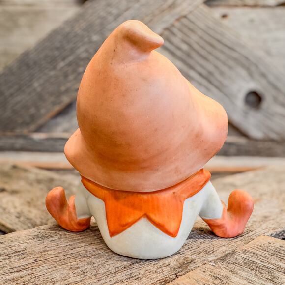 1970’s Vintage Ceramic Bisque Pixie Elf Figurine by Homco #5213-Whimsical, Fairy - Picture 5 of 7